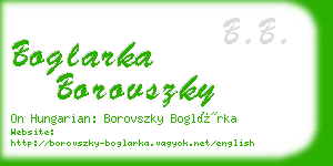 boglarka borovszky business card